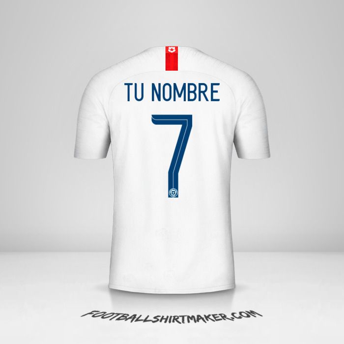 Camiseta Chile 2018/19 II número 7 tu nombre