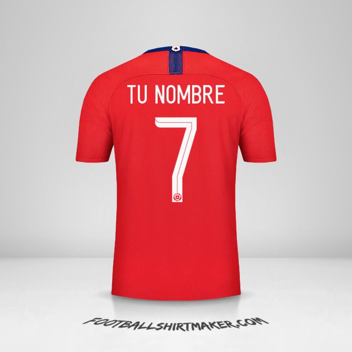 Camiseta Chile 2018/19 número 7 tu nombre