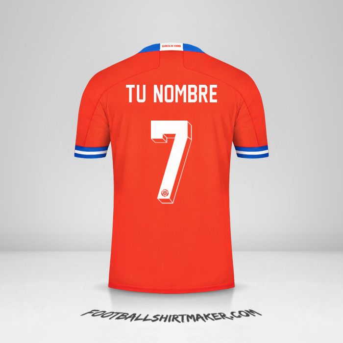 Camiseta Chile 2021/2022 número 7 tu nombre