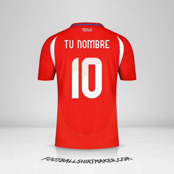 Camiseta Chile 2024 número 10 tu nombre