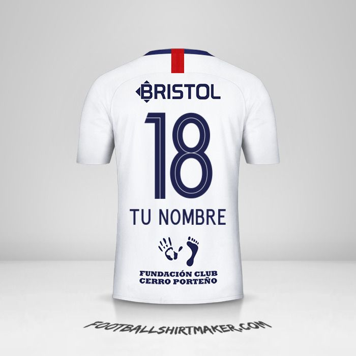 Camiseta Club Cerro Porteño 2019 II número 18 tu nombre