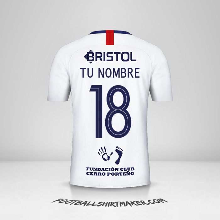 Camiseta Club Cerro Porteño Libertadores 2019 II número 18 tu nombre