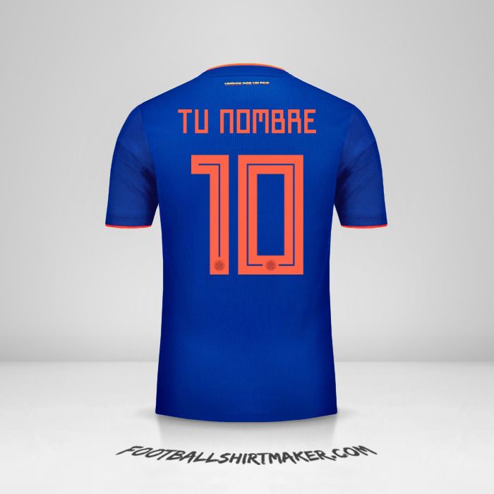 Camiseta Colombia 2018 II número 10 tu nombre