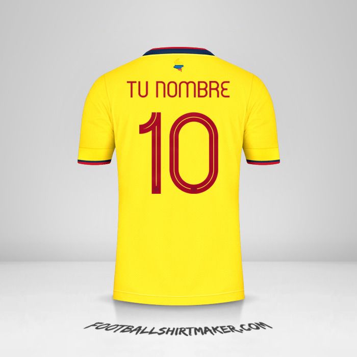 Camiseta Colombia 2021 número 10 tu nombre