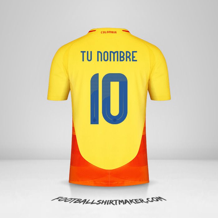 Camiseta Colombia 2024 número 10 tu nombre