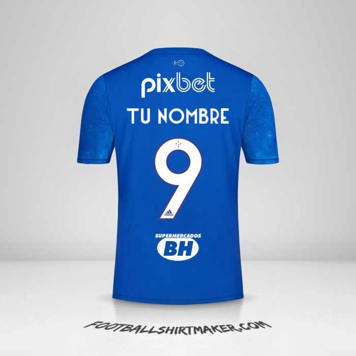 Camiseta Cruzeiro 2022 número 9 tu nombre