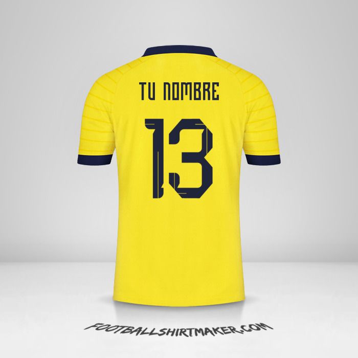 Camiseta Ecuador 2023 número 13 tu nombre