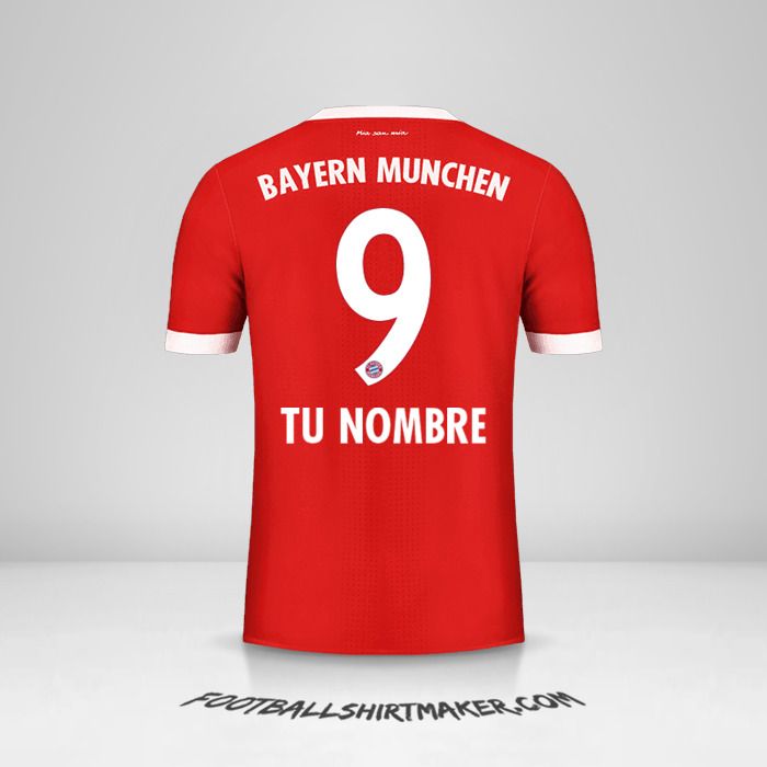 Camiseta FC Bayern Munchen 2017/18 número 9 tu nombre