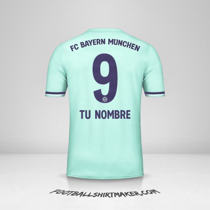 Camiseta FC Bayern Munchen 2018/19 II número 9 tu nombre