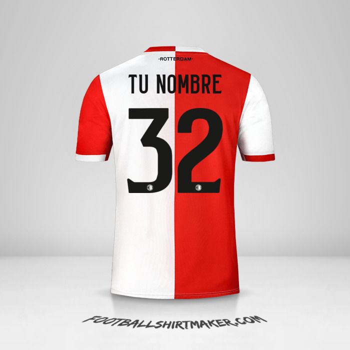 Camiseta Feyenoord Rotterdam 2019/20 número 32 tu nombre