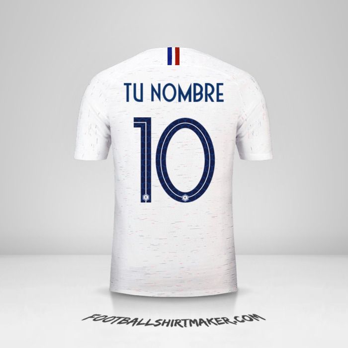 Camiseta Francia 2018 II número 10 tu nombre