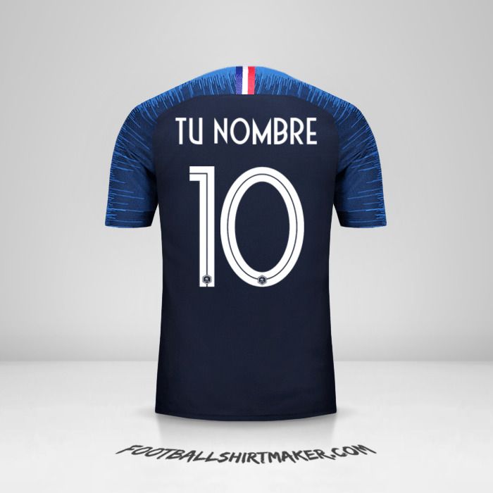 Camiseta Francia 2018 número 10 tu nombre