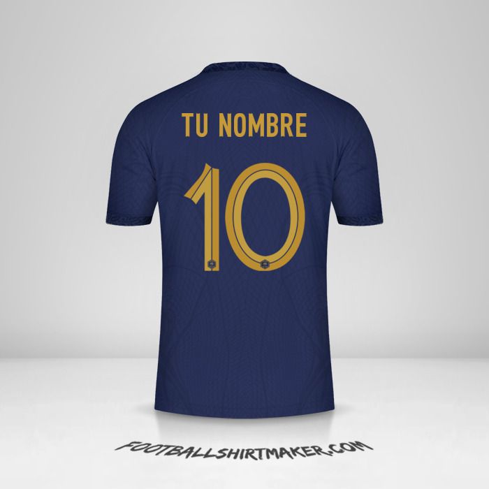 Camiseta Francia 2022 número 10 tu nombre