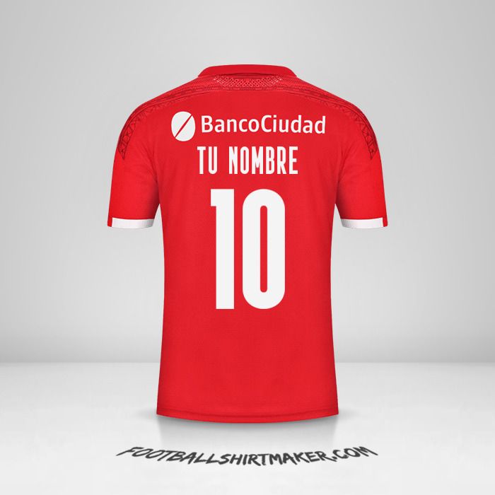 Camiseta Independiente 2021 número 10 tu nombre