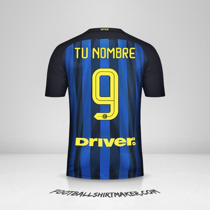 Camiseta Inter 2016/17 número 9 tu nombre