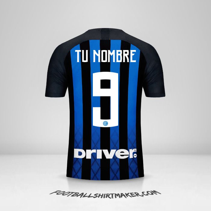 Camiseta Inter 2018/19 número 9 tu nombre