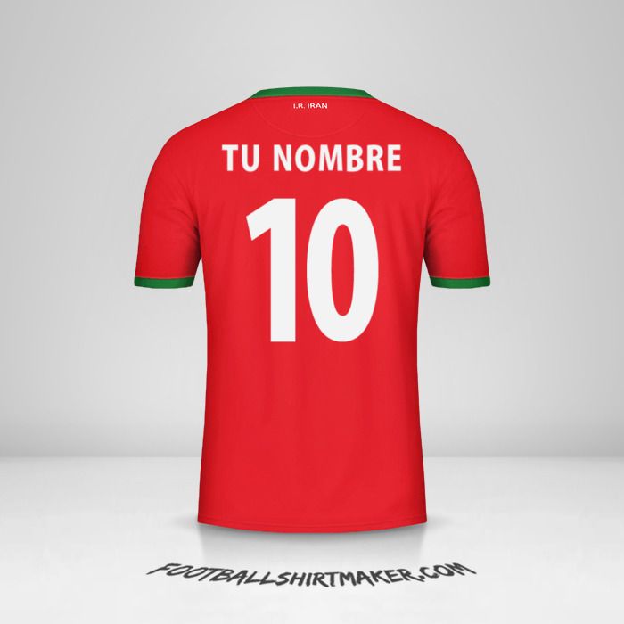 Camiseta Iran 2014 II número 10 tu nombre