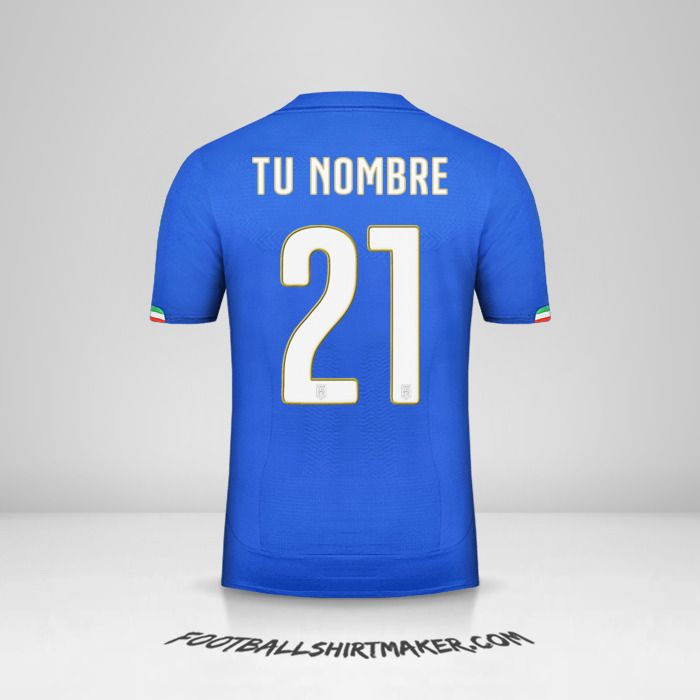 Camiseta Italia 2014 número 21 tu nombre