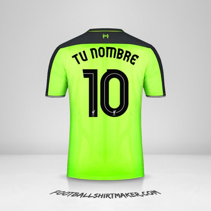 Camiseta Liverpool FC 2016/17 Cup III número 10 tu nombre