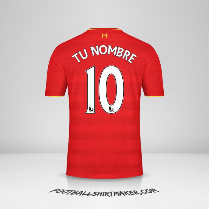 Camiseta Liverpool FC 2016/17 número 10 tu nombre