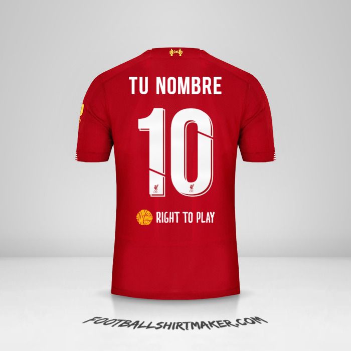 Camiseta Liverpool FC 2019/20 Cup número 10 tu nombre