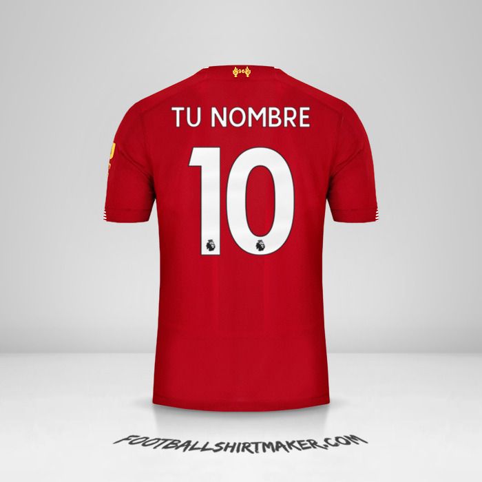 Camiseta Liverpool FC 2019/20 número 10 tu nombre