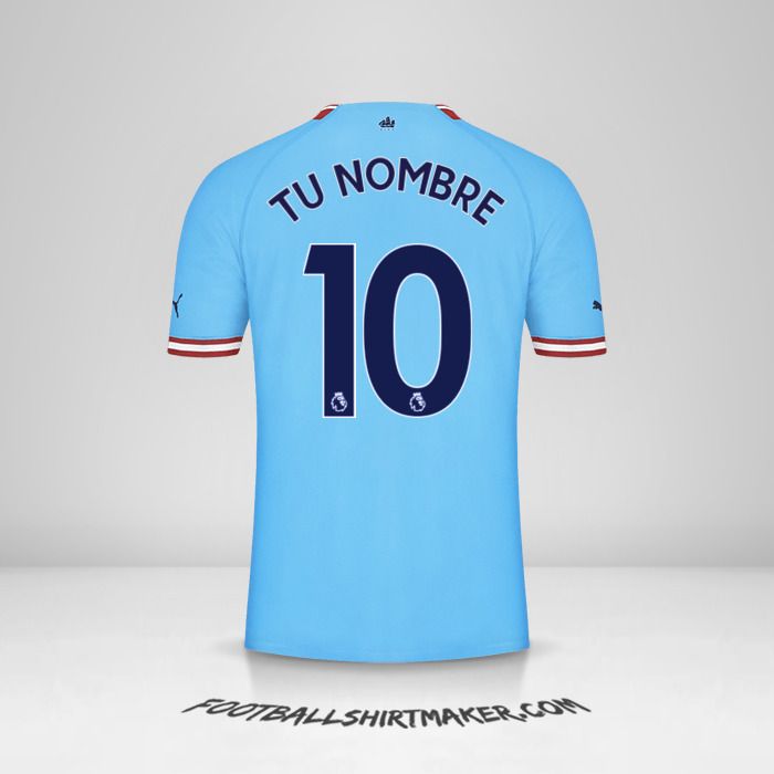 Camiseta Manchester City 2022/2023 número 10 tu nombre