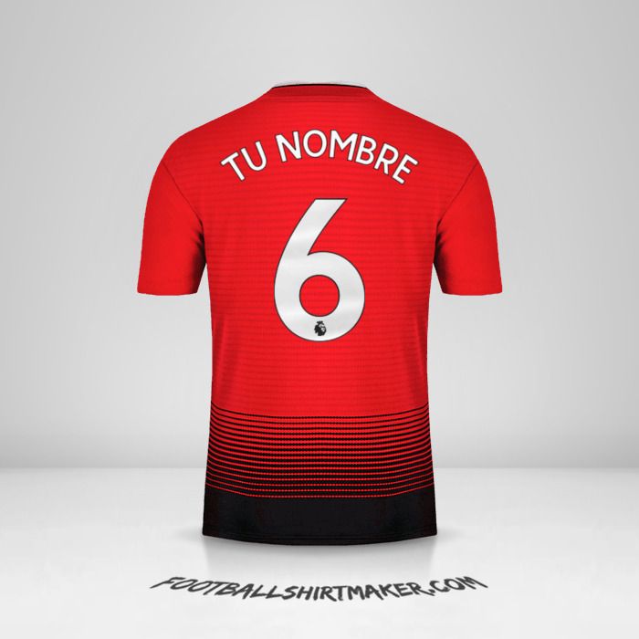 Camiseta Manchester United 2018/19 número 6 tu nombre
