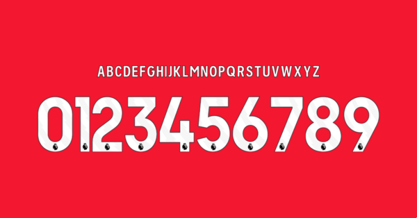 Tipografia Manchester United Camiseta 2023 2024 Nombres Letras Numeros Dorsales Fuente Preview 00 4464
