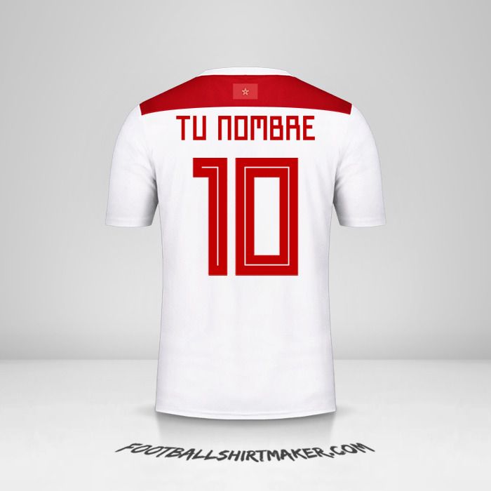 Camiseta Marruecos 2018 II número 10 tu nombre