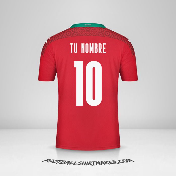 Camiseta Marruecos 2020/2021 número 10 tu nombre