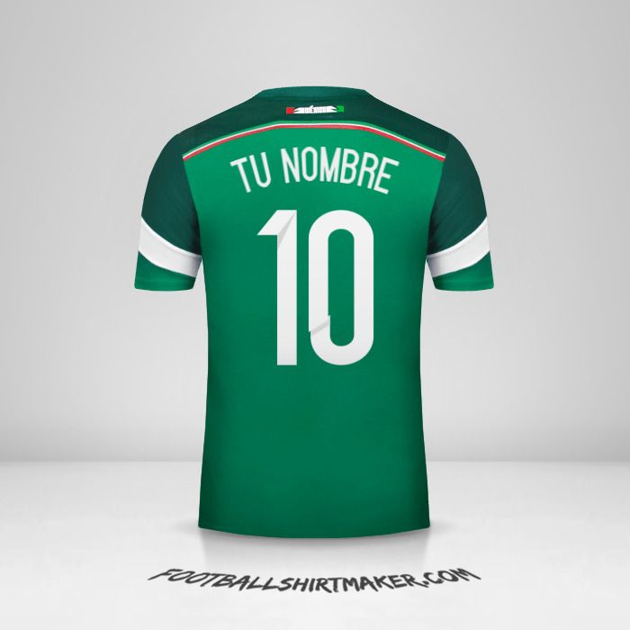 Camiseta Mexico 2014 número 10 tu nombre