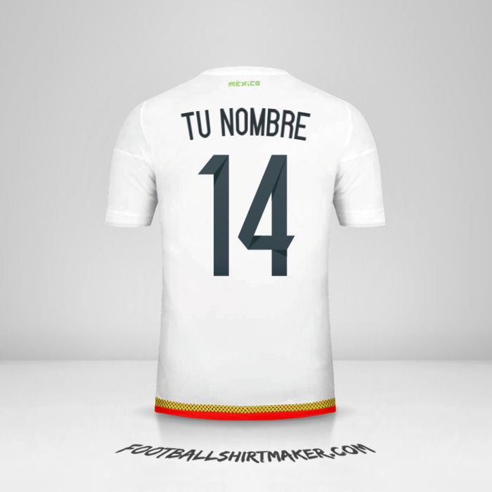 Camiseta Mexico 2015/16 II número 14 tu nombre