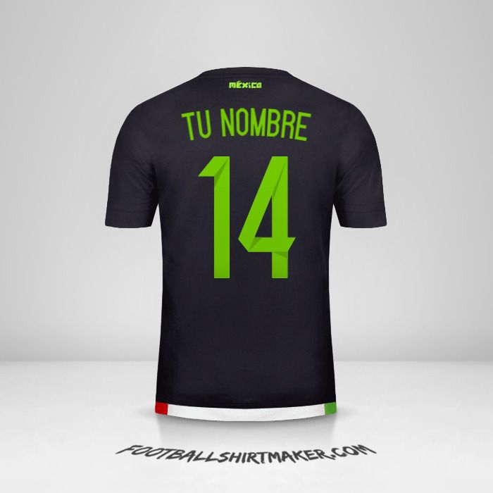 Camiseta Mexico 2015 número 14 tu nombre