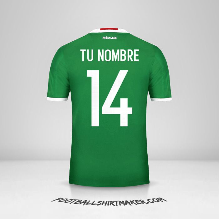Camiseta Mexico 2016 número 14 tu nombre