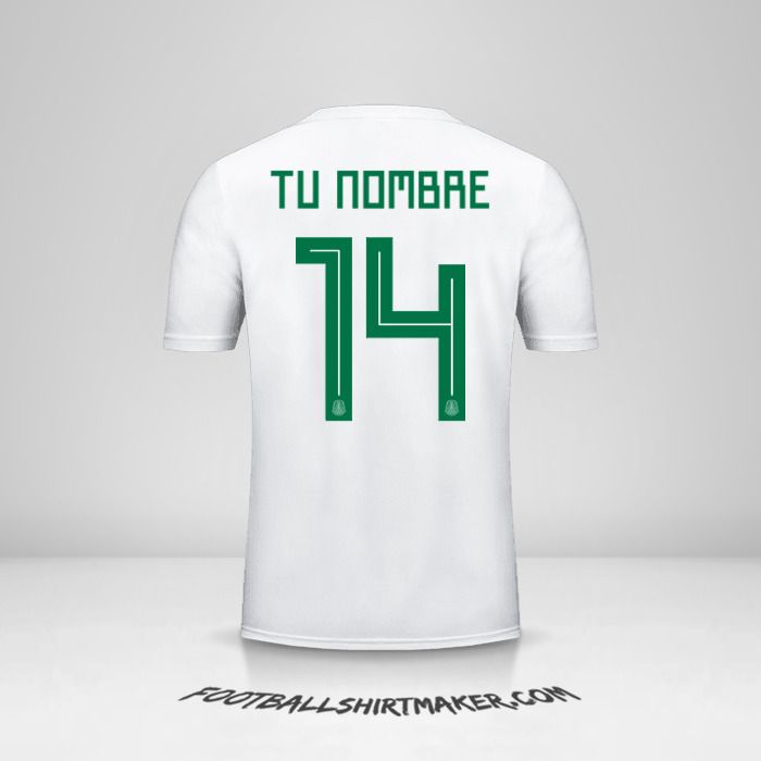 Camiseta Mexico 2018 II número 14 tu nombre