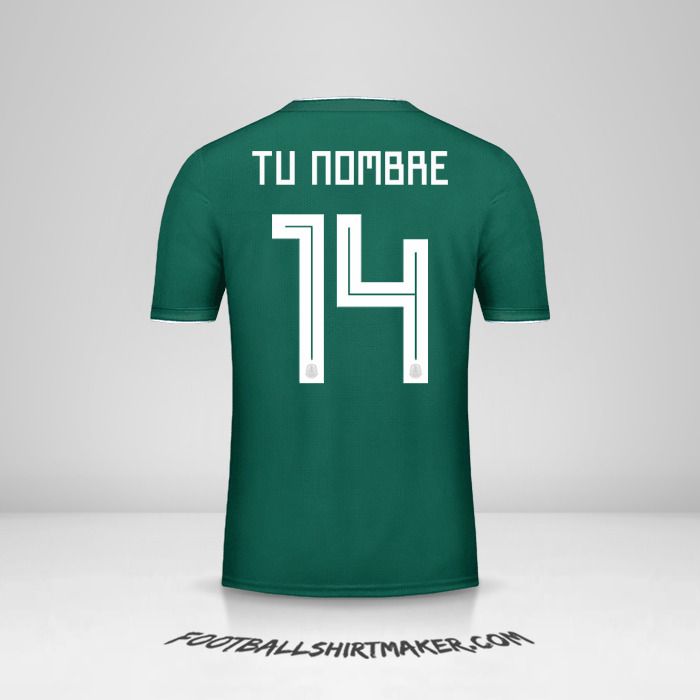 Camiseta Mexico 2018 número 14 tu nombre