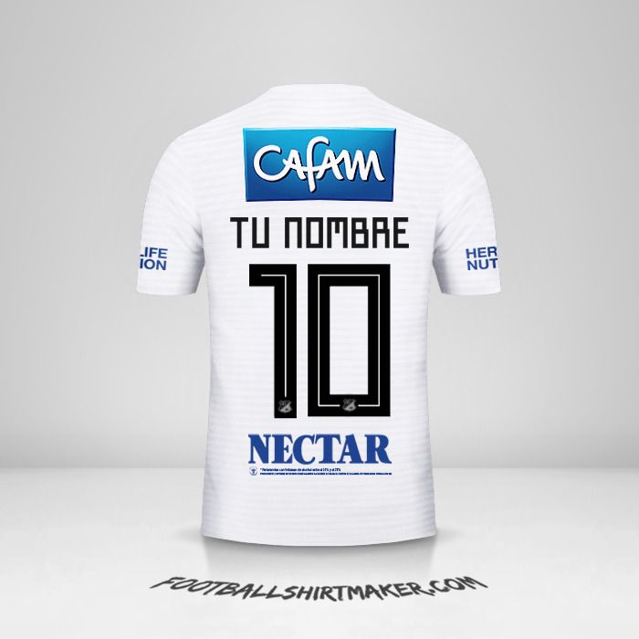 Camiseta Millonarios FC 2018 II número 10 tu nombre
