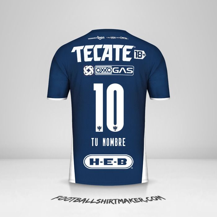 Camiseta Monterrey 2021/2022 número 10 tu nombre