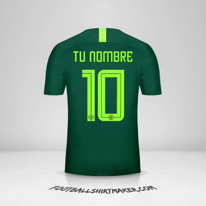 Camiseta Nigeria 2018 II número 10 tu nombre