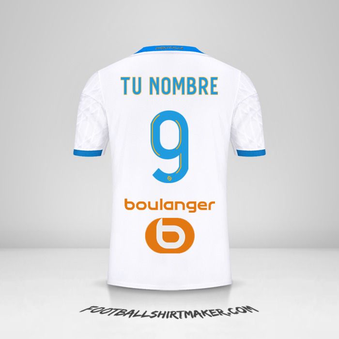 Camiseta Olympique de Marseille 2020/21 número 9 tu nombre