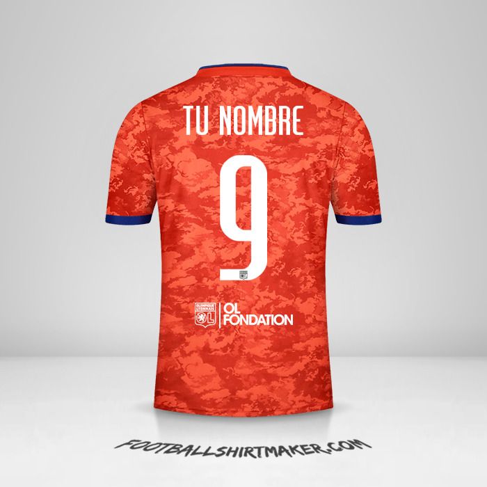 Camiseta Olympique Lyon 2021/2022 UEL II número 9 tu nombre
