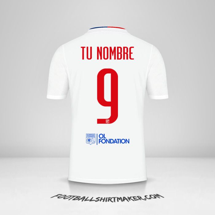 Camiseta Olympique Lyon 2021/2022 UEL número 9 tu nombre