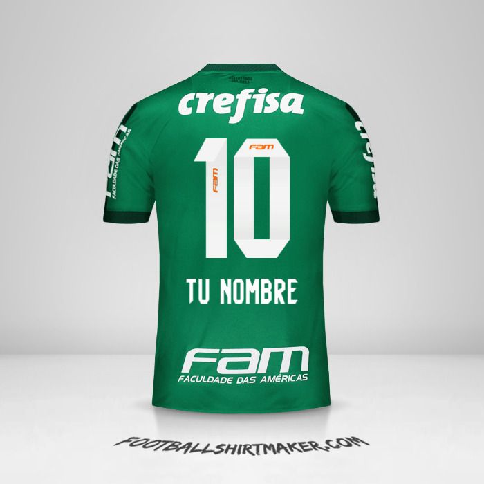 Camiseta Palmeiras 2017 número 10 tu nombre