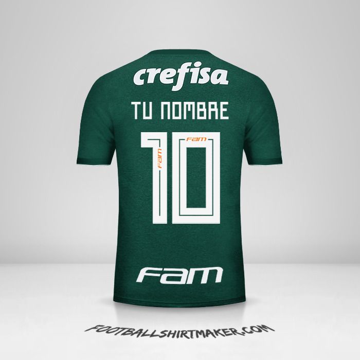 Camiseta Palmeiras 2018 número 10 tu nombre