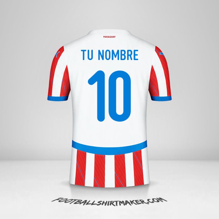 Camiseta Paraguay 2024 número 10 tu nombre