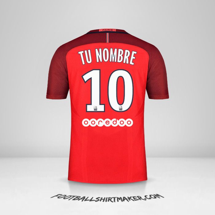 Camiseta Paris Saint Germain 2016/17 II número 10 tu nombre