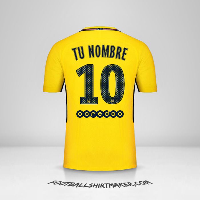 Camiseta Paris Saint Germain 2017/18 II número 10 tu nombre