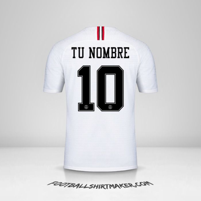 Camiseta Paris Saint Germain 2018/19 Jordan II número 10 tu nombre