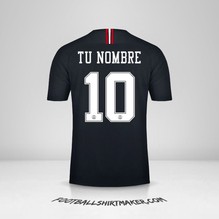 Camiseta Paris Saint Germain 2018/19 Jordan número 10 tu nombre